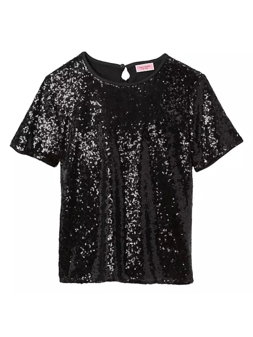 Kate Spade Sequin Bow Top Black